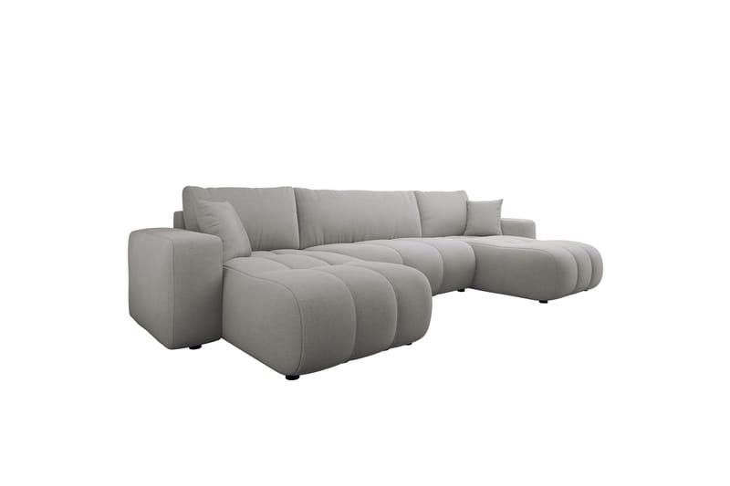 Flo Sovesofa med Dobbel Sjeselong 4-seter - Grå - Møbler - Sofaer - Sovesofaer