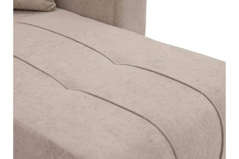 Flo Sovesofa med Dobbel Sjeselong 4-seter i Plysj - Beige - Møbler - Sofaer - Sovesofaer