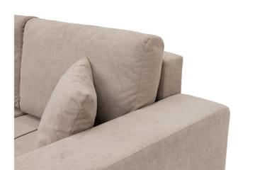 Flo Sovesofa med Dobbel Sjeselong 4-seter i Plysj - Beige - Møbler - Sofaer - Sovesofaer