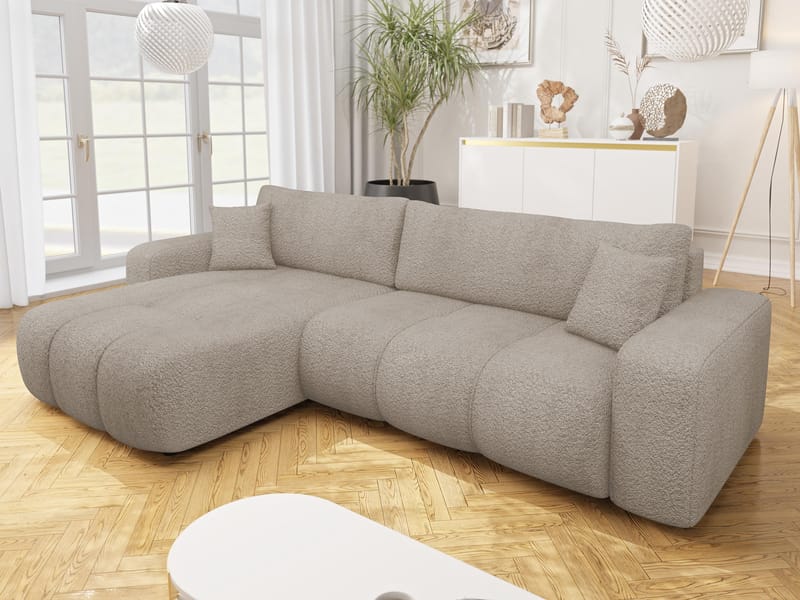 Flo Sovesofa med sjeselong 3-seter - Beige - Møbler - Sofaer - Sovesofaer