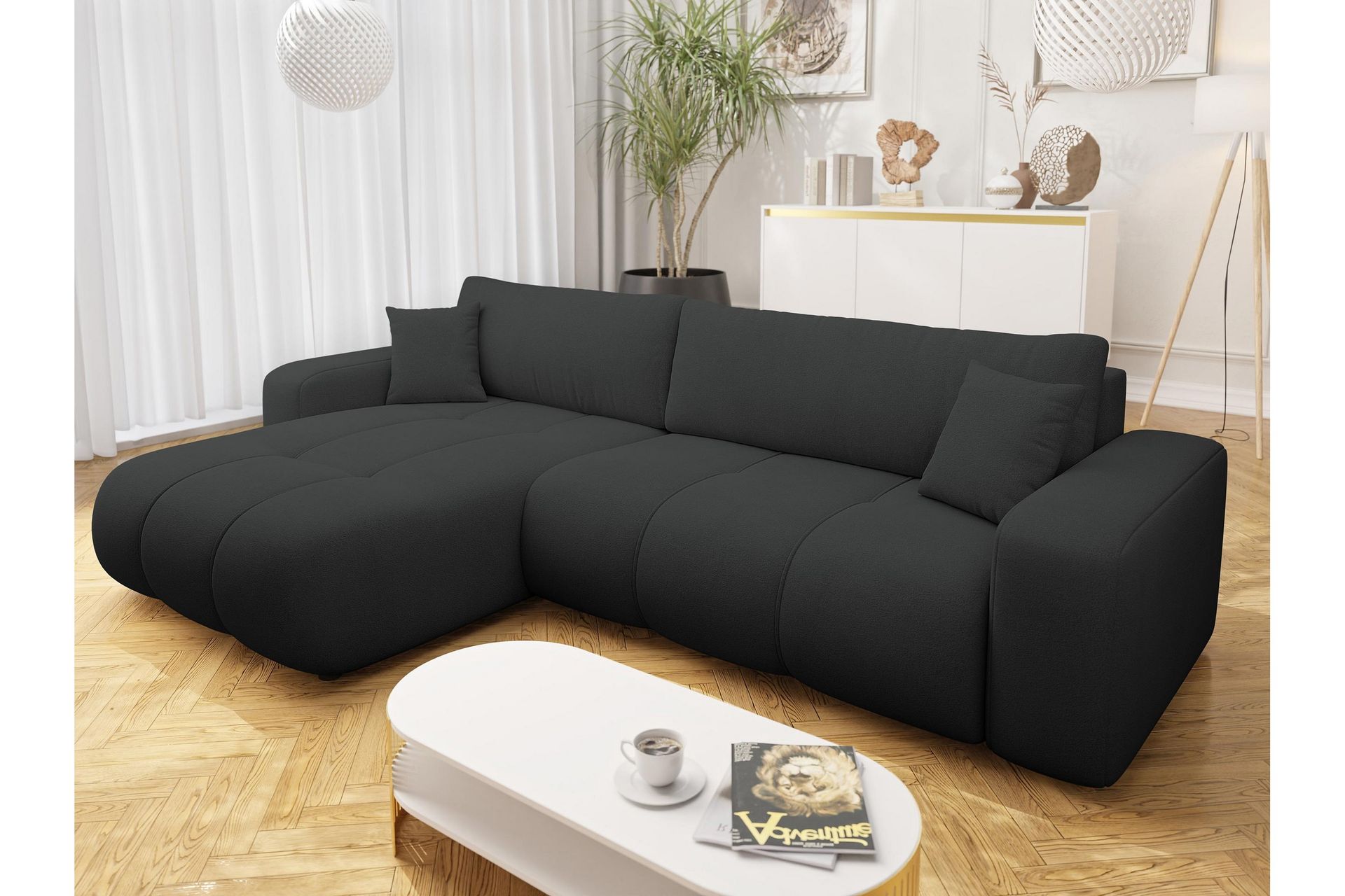 Flo Sovesofa med Sjeselong 3-seter - Grå - Møbler - Sofaer - Sovesofaer