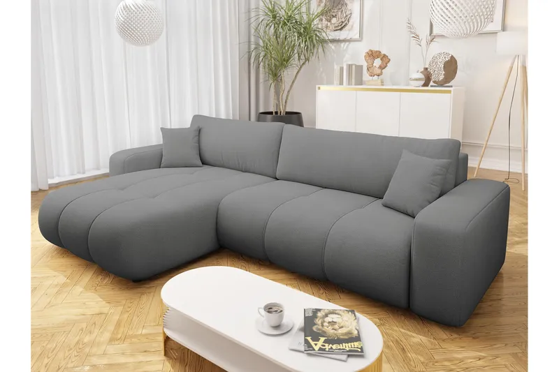 Flo Sovesofa med Sjeselong 3-seter - Grå - Møbler - Sofaer - Sovesofaer