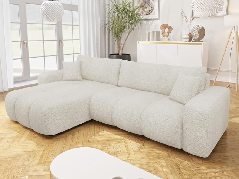 Flo Sovesofa med sjeselong 3-seter - Hvit - Møbler - Sofaer - Sovesofaer