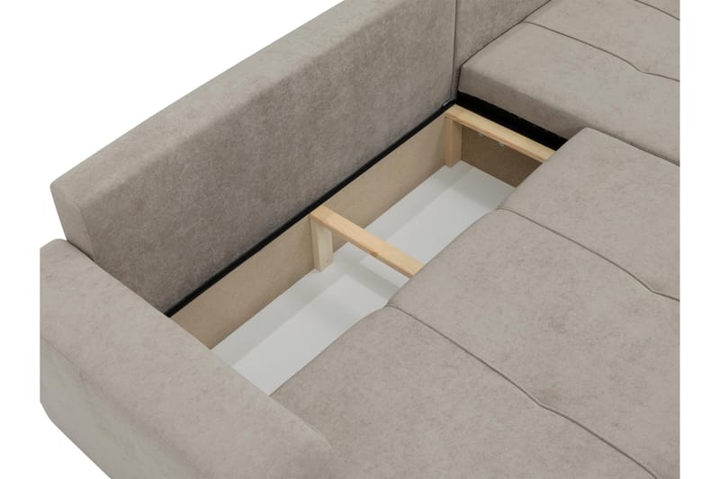 Flo Sovesofa med Sjeselong 3-seter i Plysj - Gul - Møbler - Sofaer - Sovesofaer