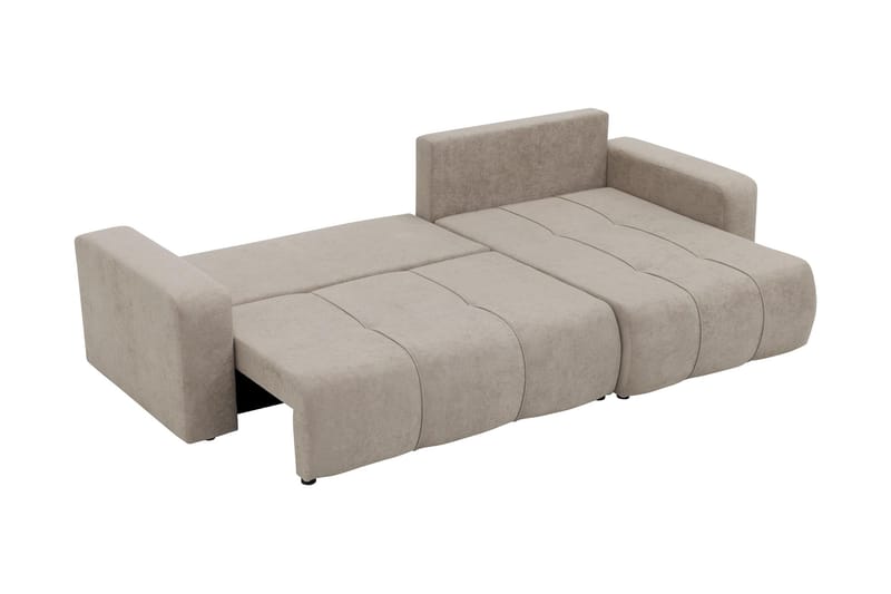 Flo Sovesofa med Sjeselong 3-seter i Plysj - Gul - Møbler - Sofaer - Sovesofaer