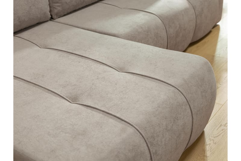 Flo Sovesofa med Sjeselong 3-seter i Plysj - Gul - Møbler - Sofaer - Sovesofaer