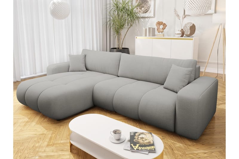 Flo Sovesofa med Sjeselong 3-seter - Lysegrå - Møbler - Sofaer - Sovesofaer
