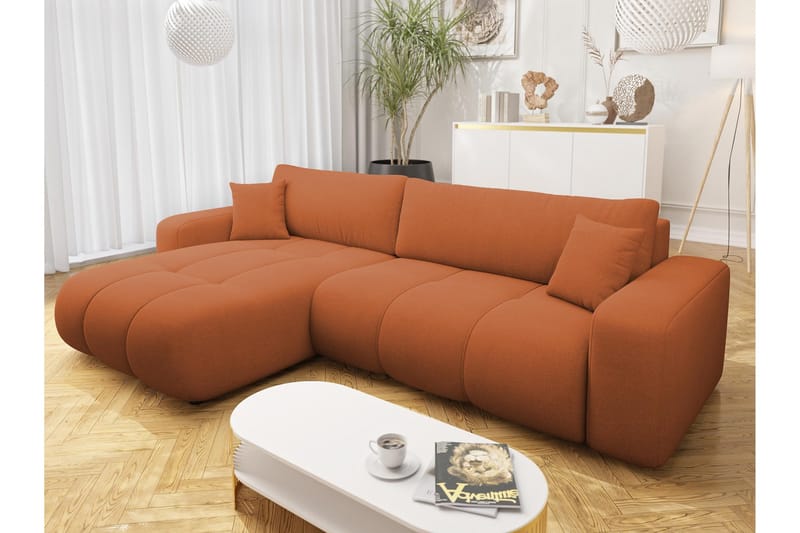 Flo Sovesofa med Sjeselong 3-seter - Oransje - Møbler - Sofaer - Sovesofaer