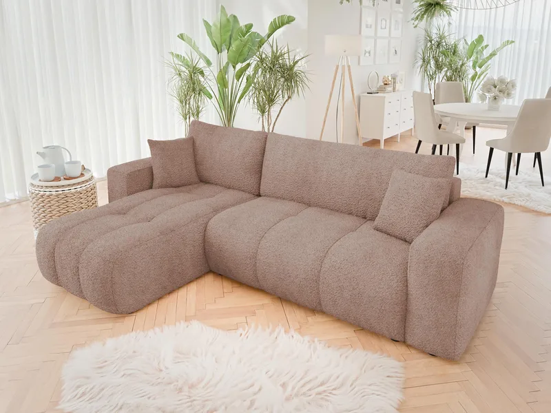 Flo Sovesofa med sjeselong 3-seter - Rosa - Møbler - Sofaer - Sovesofaer