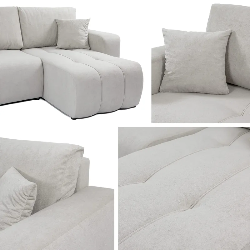 Flo Sovesofa med sjeselong 3-seter - Rosa - Møbler - Sofaer - Sovesofaer