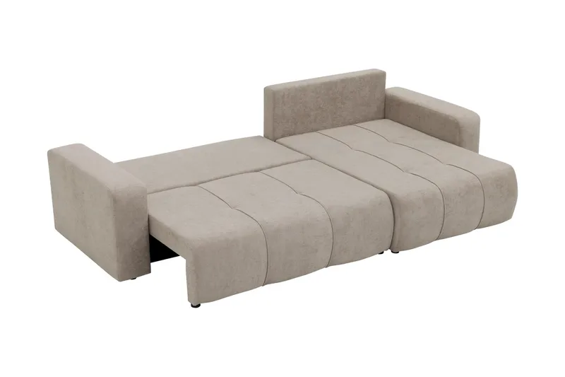 Flo Sovesofa med Sjeselong 3-seter - Svart - Møbler - Sofaer - Sovesofaer