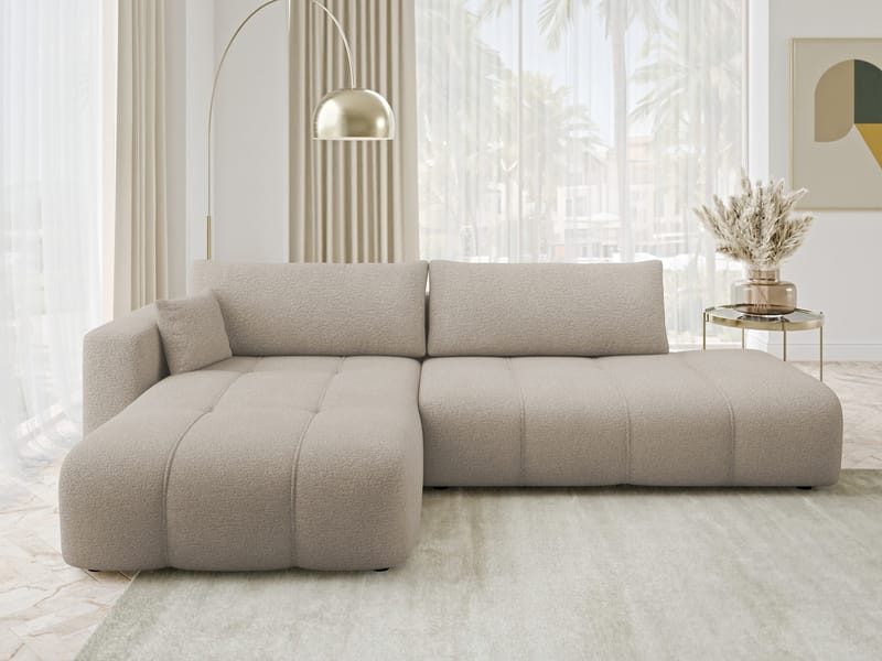 Flo Sovesofa med sjeselong 4-seter - Beige - Møbler - Sofaer - Sovesofaer
