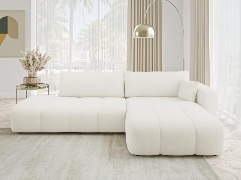 Flo Sovesofa med sjeselong 4-seter - Hvit - Møbler - Sofaer - Sovesofaer