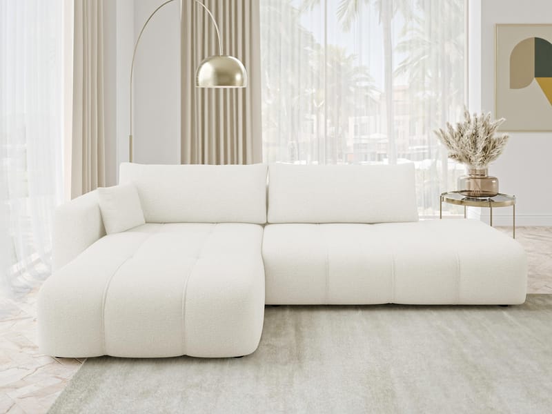 Flo Sovesofa med sjeselong 4-seter - Hvit - Møbler - Sofaer - Sovesofaer