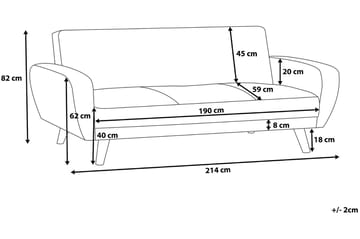 Florli 3-seter Utfellbar Rektangulær Sovesofa 104x190 cm i Stoff - Grå - Møbler - Sofaer - Sovesofaer