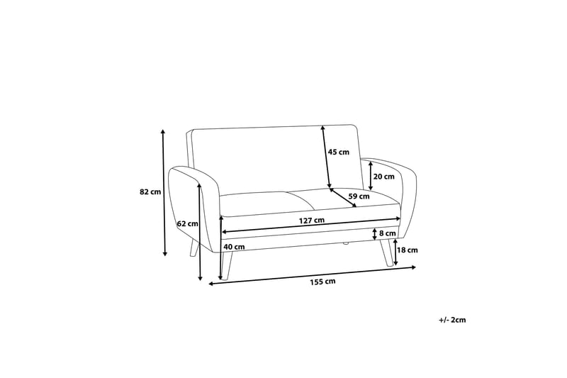 Florli Sovesofa 155 cm - Grå - Møbler - Sofaer - Sovesofaer