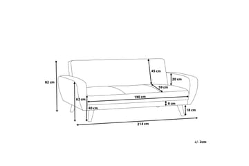 Florli Sovesofa 214 cm - Svart - Møbler - Sofaer - Sovesofaer