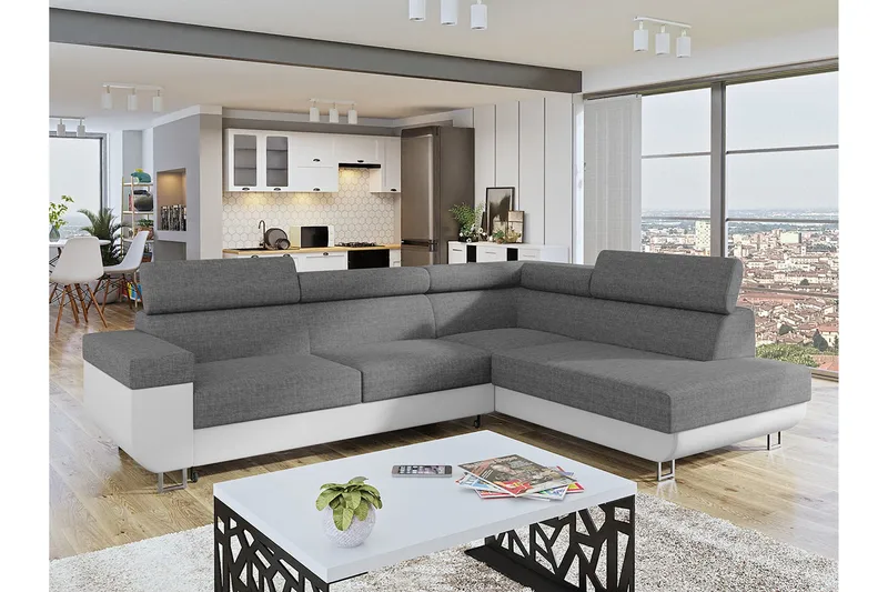 Fonti 3-seters Hjørnesofa Høyre - Svart - Møbler - Sofaer - Sovesofaer