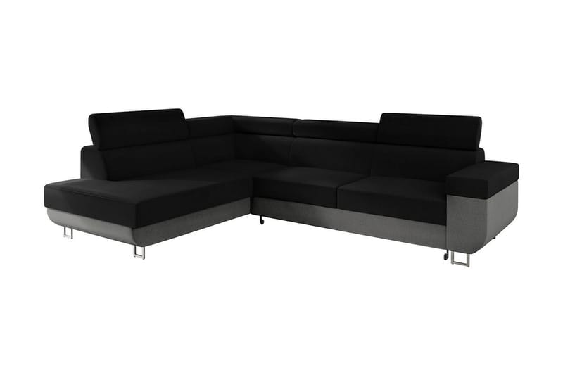 Fonti Sovesofa m. Sjeselong 3-seters L-formet - Grå - Møbler - Sofaer - Sovesofaer
