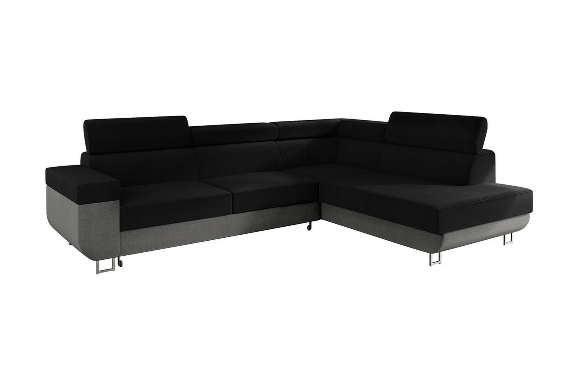Fonti Sovesofa m. Sjeselong 3-seters L-formet - Grå - Møbler - Sofaer - Sovesofaer
