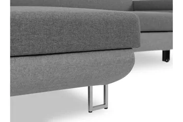 Fonti Sovesofa m. Sjeselong 3-seters L-formet - Grå - Møbler - Sofaer - Sovesofaer