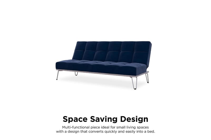 Elle Futon Fløyel/Blå - Novogratz - Møbler - Sofaer - Sovesofaer - Futon - Futon sofa