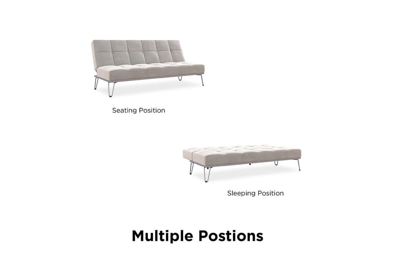 Elle Futon Fløyel/Grå - Novogratz - Sovesofaer - Futon sofa