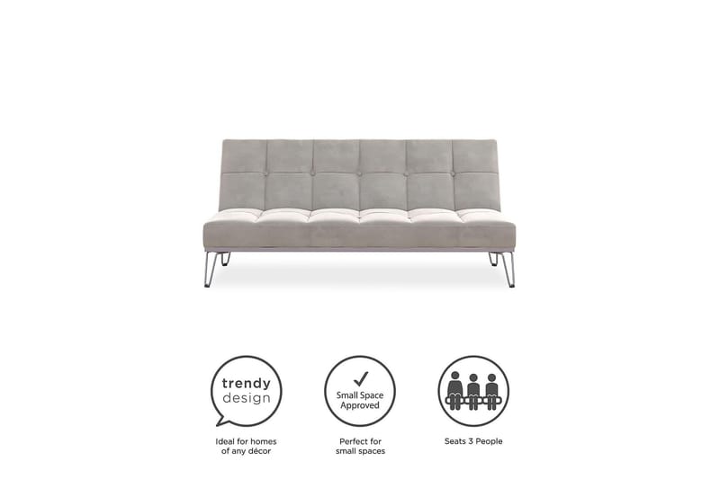 Elle Futon Fløyel/Grå - Novogratz - Sovesofaer - Futon sofa