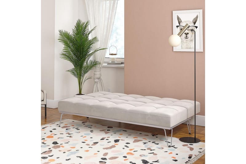 Elle Futon Fløyel/Grå - Novogratz - Møbler - Sofaer - Sovesofaer - Futon - Futon sofa