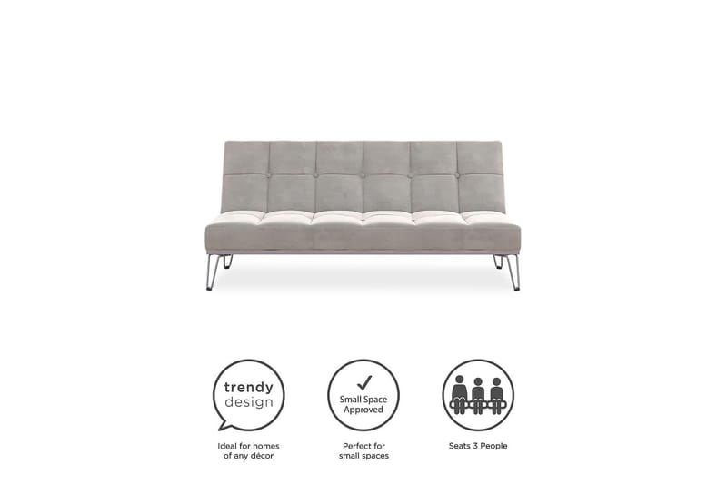 Elle Futon Fløyel/Grå - Novogratz - Møbler - Sofaer - Sovesofaer - Futon - Futon sofa