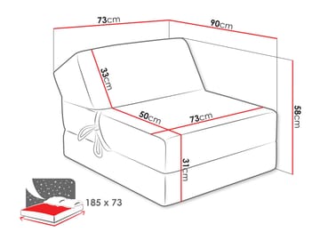 sofa Kevin Poso 03 - Møbler - Sofaer - Sovesofaer - Futon - Futon lenestol