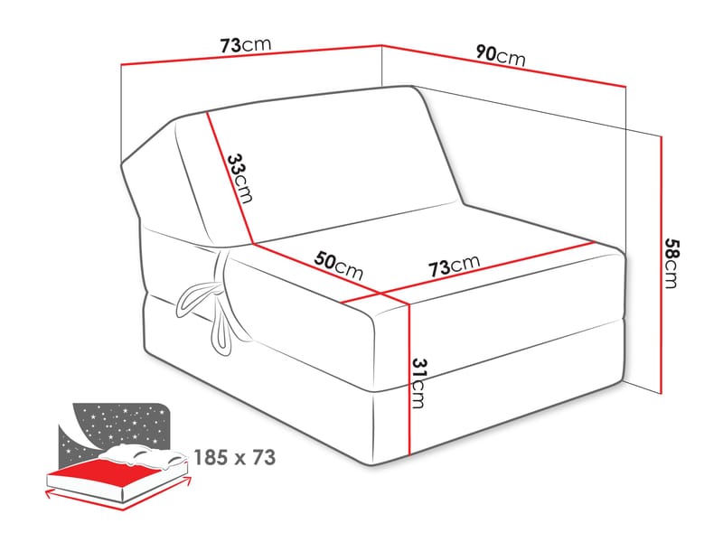sofa Kevin Poso 06 - Møbler - Sofaer - Sovesofaer - Futon - Futon lenestol