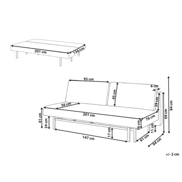 Sovesofa Roykka - Off-White - Møbler - Sofaer - Sovesofaer - 3 seters sovesofa
