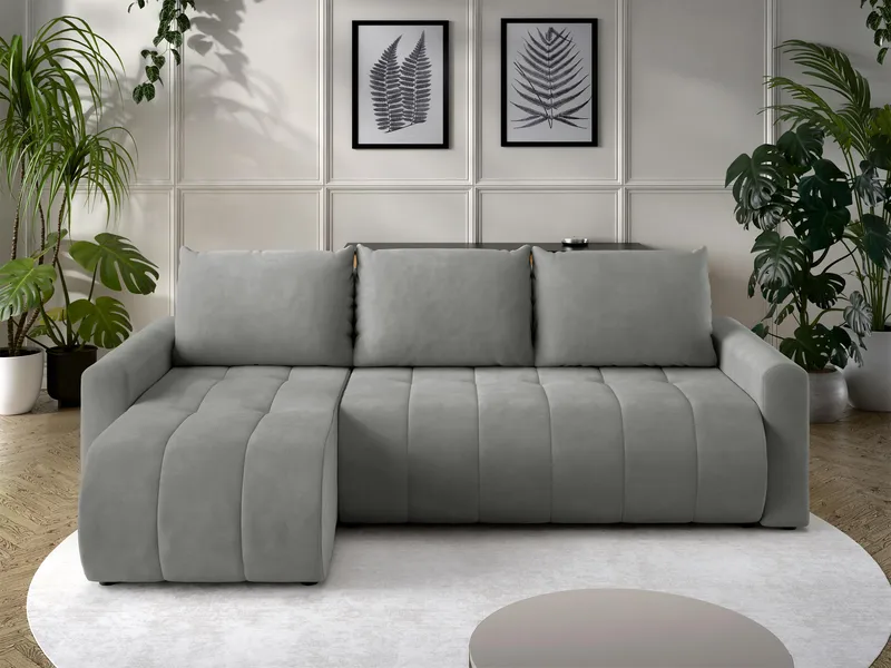 Fynrican 3-seters sovesofa med divan - grå - Møbler - Sofaer - Sovesofaer