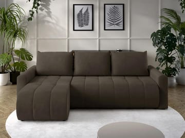Fynrican 3-seters sovesofa med divan - Polo 877 (mørk brun) - Møbler - Sofaer - Sovesofaer