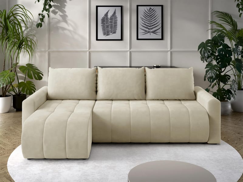 Fynrican 3-seters sovesofa med divan - Polo 872 (beige) - Møbler - Sofaer - Sovesofaer