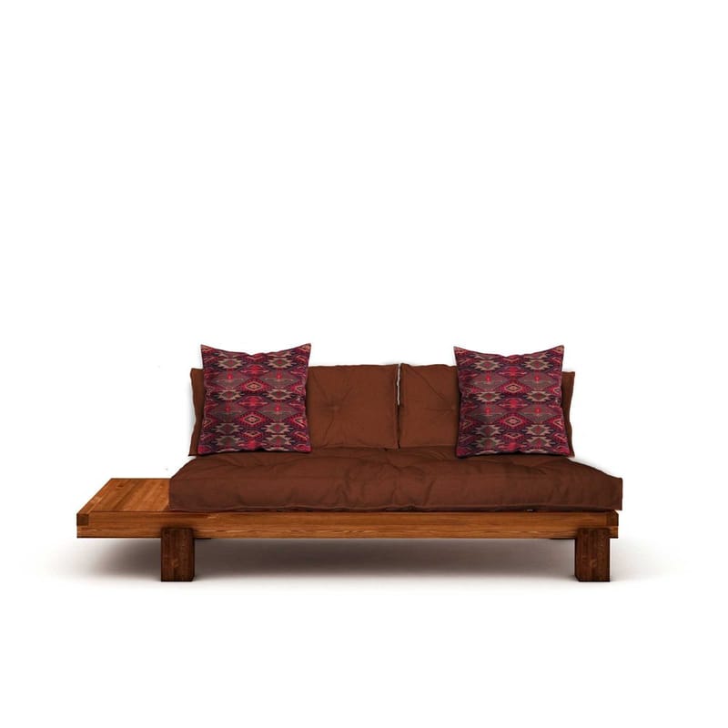 Fynros 2-seters Sovesofa - Mørkerød/Natur - Møbler - Sofaer - Sovesofaer
