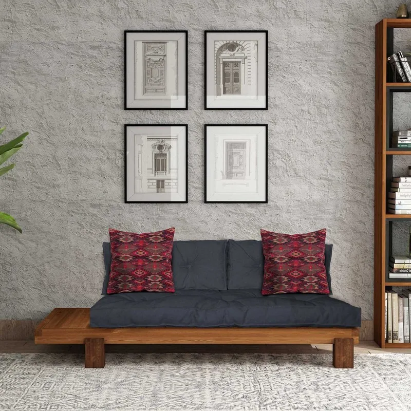 Fynros 2-seters Sovesofa - Natur/Marineblå - Møbler - Sofaer - Sovesofaer