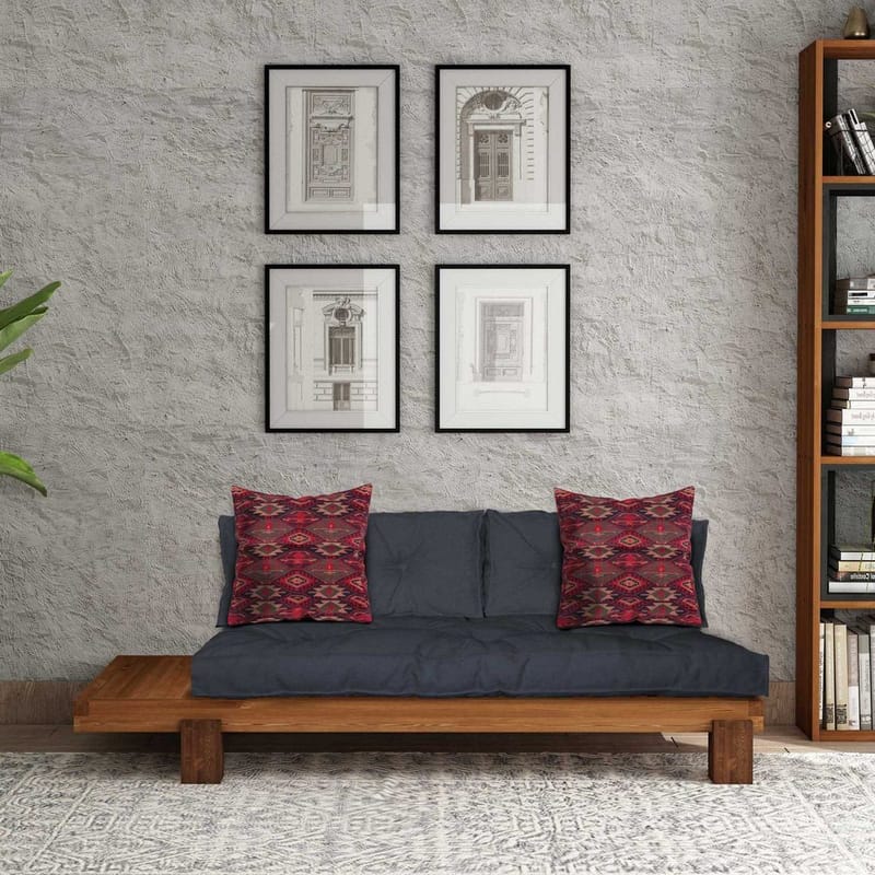 Fynros 2-seters Sovesofa - Natur/Marineblå - Møbler - Sofaer - Sovesofaer