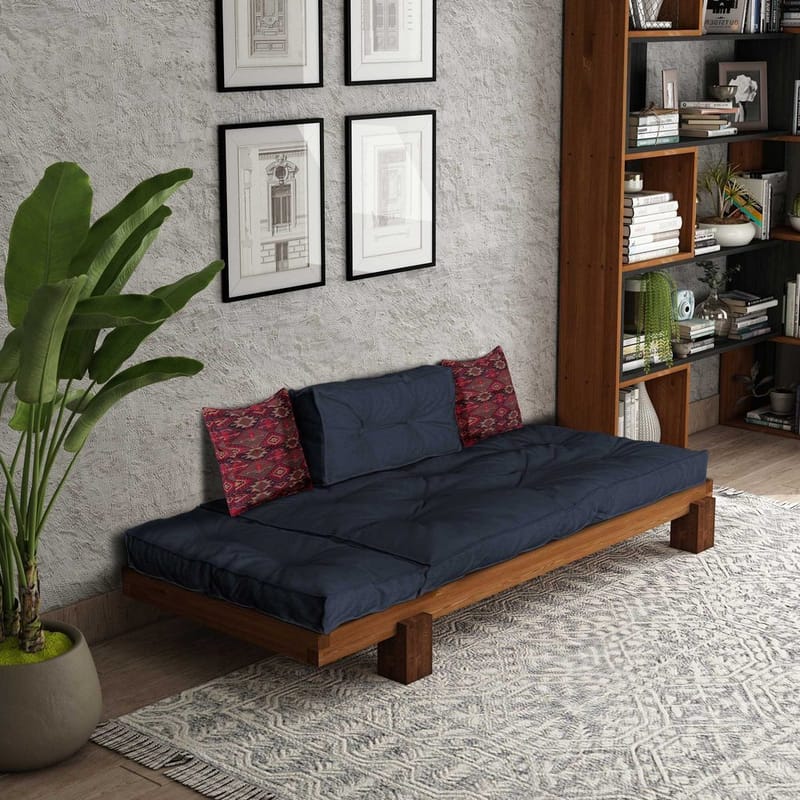 Fynros 2-seters Sovesofa - Natur/Marineblå - Møbler - Sofaer - Sovesofaer