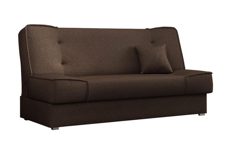 Gabi 4-seter Langsgående Sovesofa 175x80x80 cm med Oppbevaring i Stoff, Brun