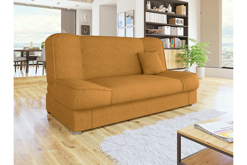 Gabi 4-seter Sovesofa 175x80x80 cm med Oppbevaring i Stoff - Gul - Møbler - Sofaer - Sovesofaer