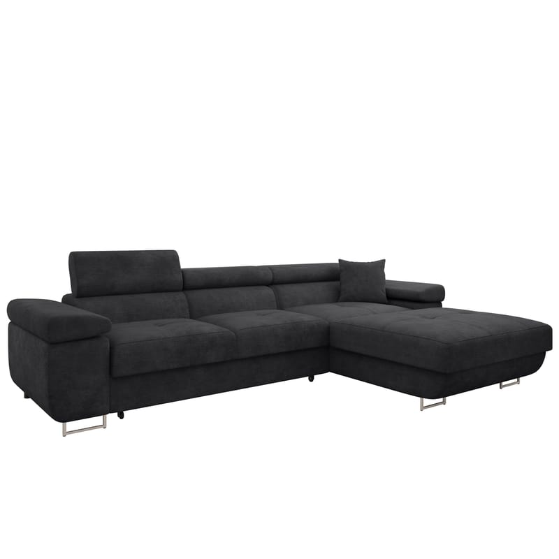 Gabina 3-seters sovesofa med divan - svart - Møbler - Sofaer - Sovesofaer