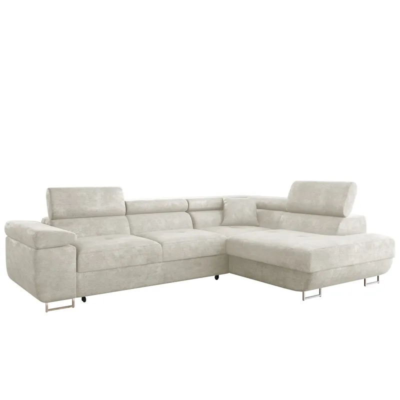 Gabina 4-seters sovesofa med sjeselong - beige - Møbler - Sofaer - Sovesofaer
