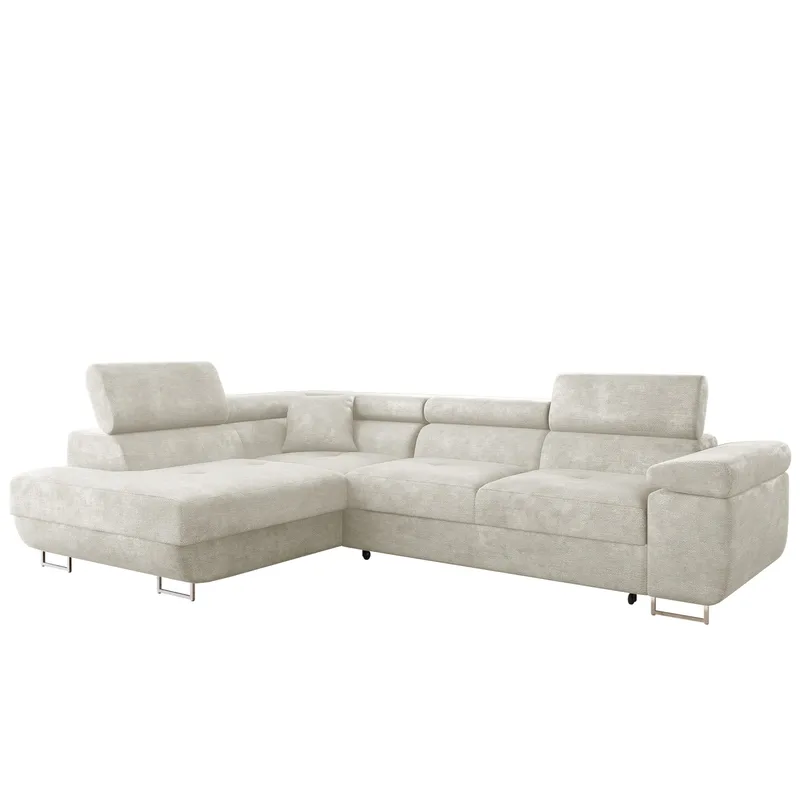 Gabina 4-seters sovesofa med sjeselong - beige - Møbler - Sofaer - Sovesofaer