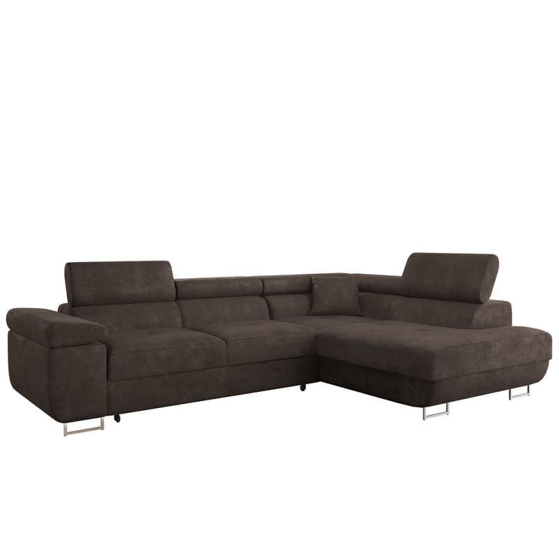 Gabina 4-seters sovesofa med sjeselong - brun - Møbler - Sofaer - Sovesofaer