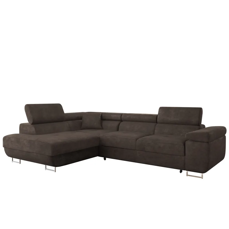 Gabina 4-seters sovesofa med sjeselong - brun - Møbler - Sofaer - Sovesofaer