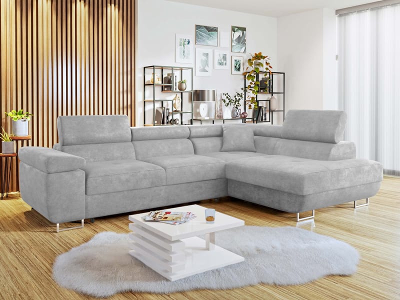 Gabina 4-seters sovesofa med sjeselong - grå - Møbler - Sofaer - Sovesofaer