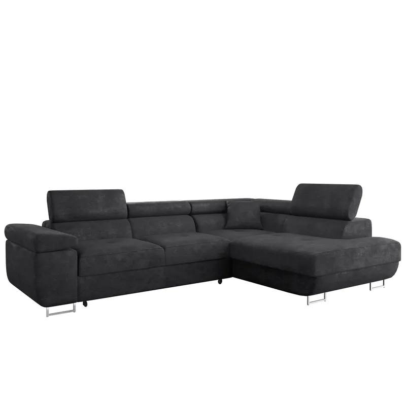 Gabina 4-seters sovesofa med sjeselong - svart - Møbler - Sofaer - Sovesofaer