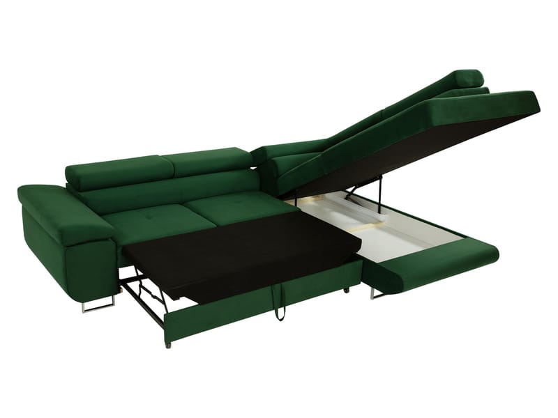 Gabina 4-seters sovesofa med sjeselong - svart - Møbler - Sofaer - Sovesofaer